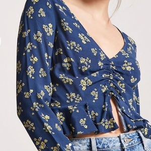 Blue floral FOREVER 21 top